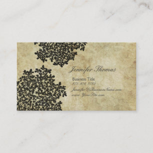 Black Floral Vintage Business Card