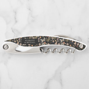 Black Floral Waiter's Corkscrew