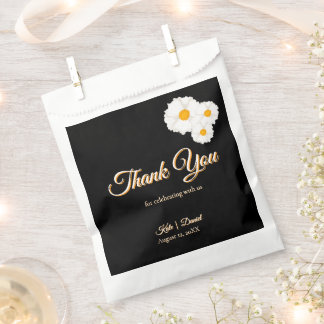 Black Floral Wedding Favour Bag