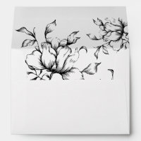 Black Floral Wedding Invitation