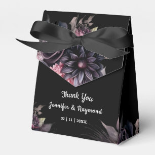 Black Florals Gothic Wedding Favour Box