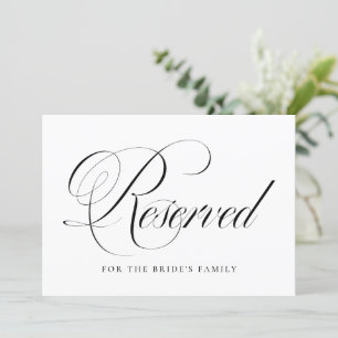 Black Flourish Script Reserved Wedding