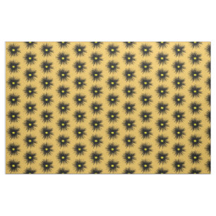 Black Flower Abstract Fabric
