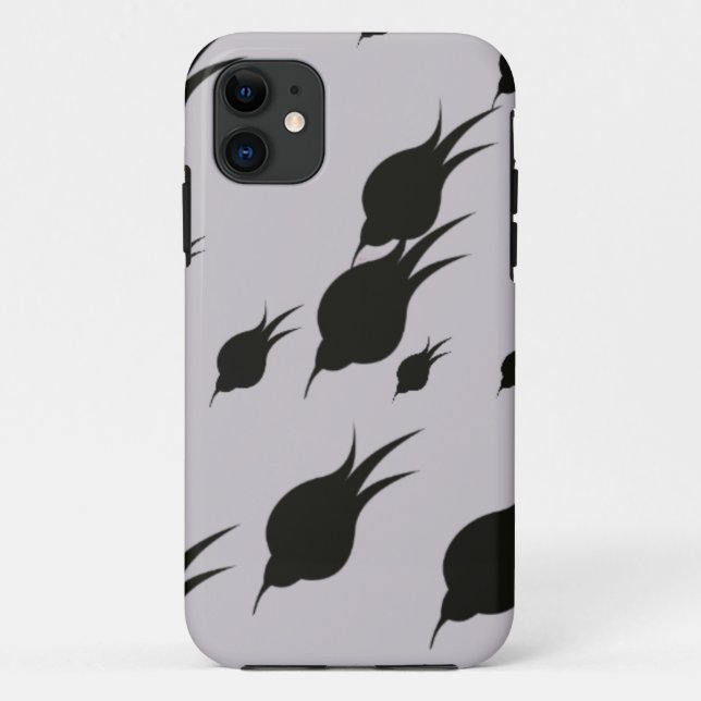 black flower in snow flakes Case-Mate iPhone case (Back)
