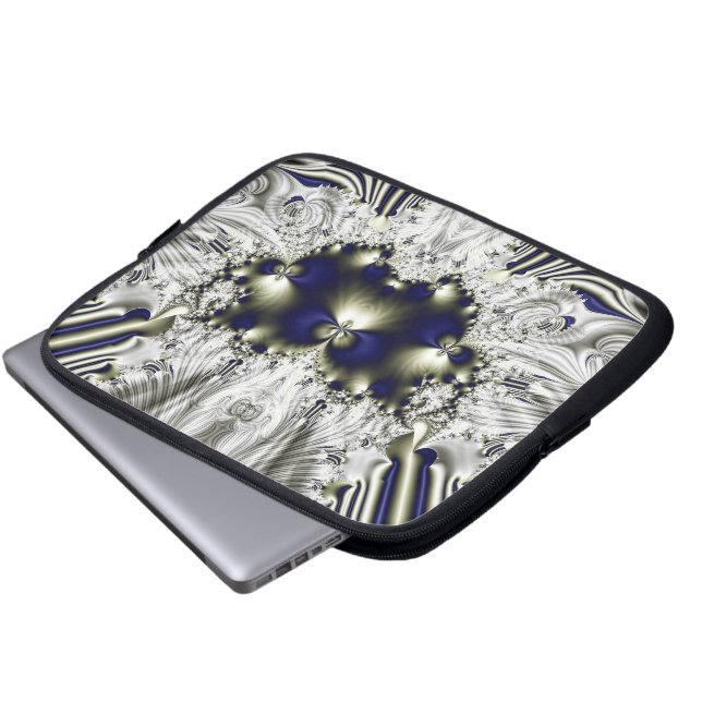 Black Flower Laptop Sleeve (Front Bottom)