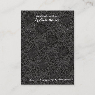 Black Flower Logo QR Code Necklace Earring Jewelle Business Card