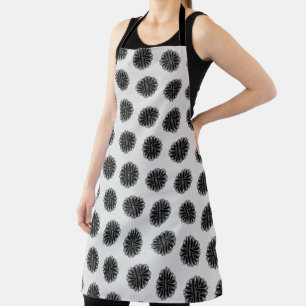 Black Flower Ribbon by Kenneth Yoncich Apron
