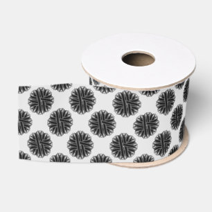 Black Flower Ribbon by Kenneth Yoncich Grosgrain Ribbon