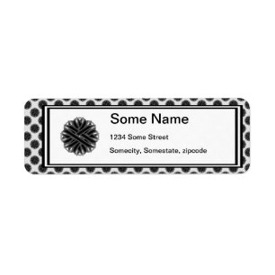 Black Flower Ribbon by Kenneth Yoncich Return Address Label