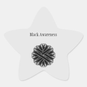 Black Flower Ribbon by Kenneth Yoncich Star Sticker