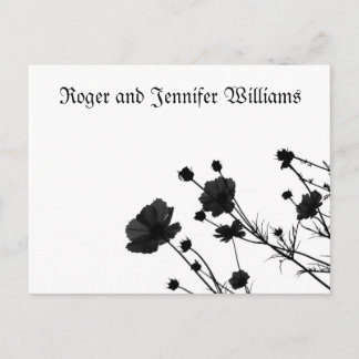 Black Flowered Bloom-Thank You Postcard