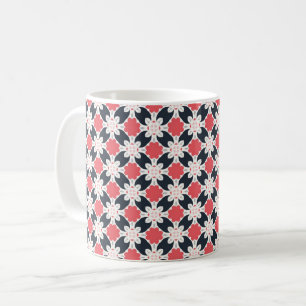 Black Flowers and Pink Flower Pattern Coffee Mug