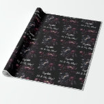 Black flowers congratulations mr and mrs wedding wrapping paper<br><div class="desc">Black flowers congratulations mr and mrs personalised wedding gift wrap.</div>