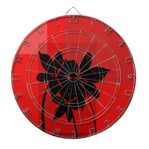 Black flowers dartboard