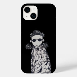 Black flowers,earrings and sunglasses Case-Mate iPhone 14 case