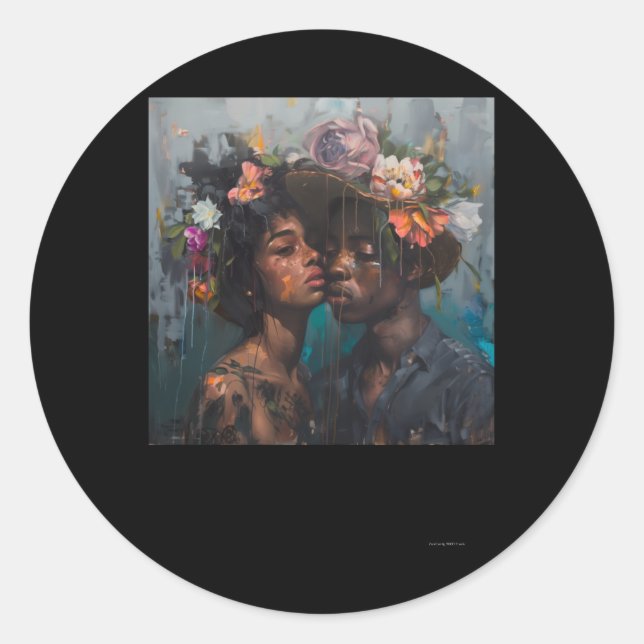 Black Flowers Forever Unlock Sticker  (Front)