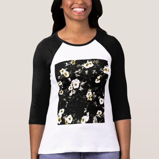 Black flowers on T shirt