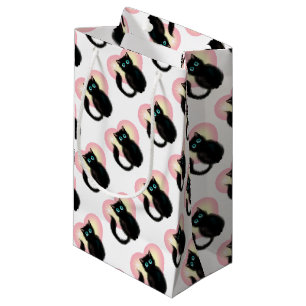 Black Fluffy Kitten Small Gift Bag
