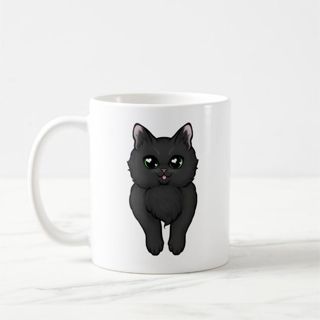Black Fluffy Kitty Booty Coffee Mug (Left)