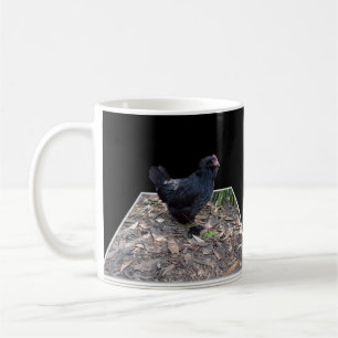 Black Fluffy Rooster, Coffee Mug