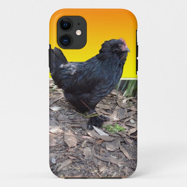 Black Fluffy Rooster Dimensional Art, Case-Mate iPhone Case (Back)