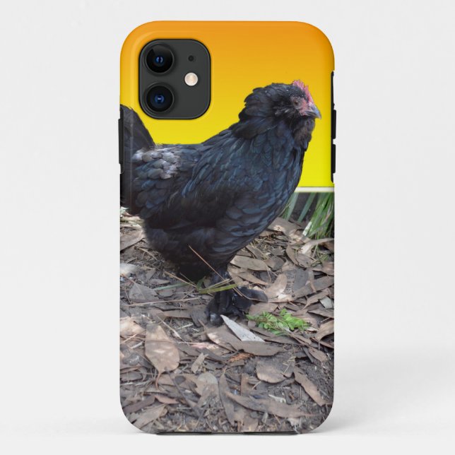 Black Fluffy Rooster Dimensional Art, Case-Mate iPhone Case (Back)