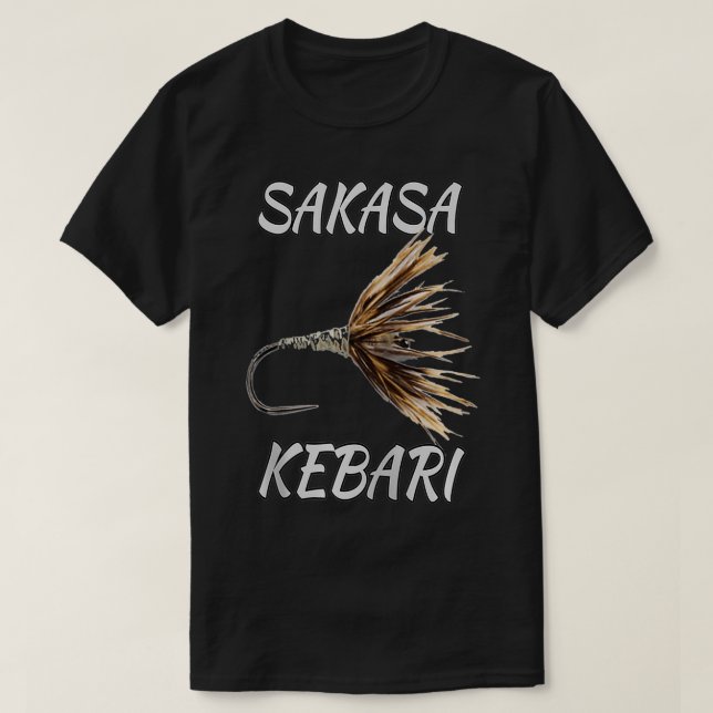 Black Fly Tenkara Fly Fishing s Sakasa Kebari Flie T-Shirt (Design Front)