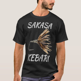 Black Fly Tenkara Fly Fishing s Sakasa Kebari Flie T-Shirt