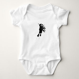 Black Flying Robot Baby Bodysuit