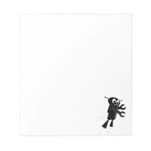 Black Flying Robot Custom Notepad