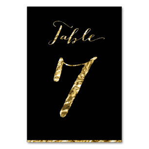 Black Foil Wedding Table Numbers Black No. 7