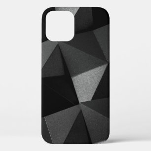 Black folded textured paper abstract shiny origami iPhone 12 case
