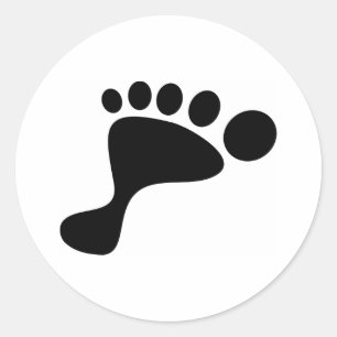 Black Foot Print Classic Round Sticker
