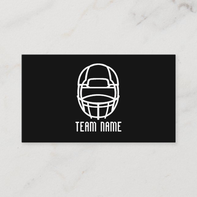 Black Football Helmet, Footballer, Football Coach Business Card (Front)