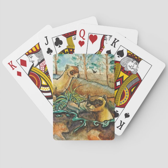 Black Footed Ferret Playing Card Deck (Back)