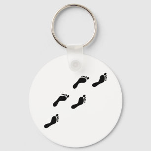 black footprints key ring