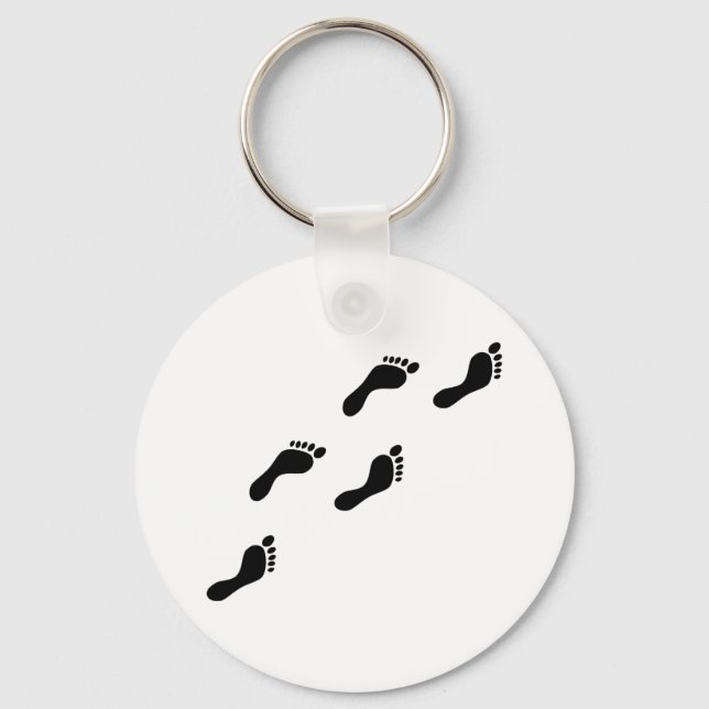 black footprints key ring (Front)