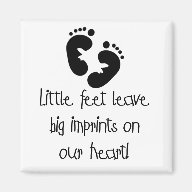 Black Footprints Little Feet Big Imprints Magnet (Front)