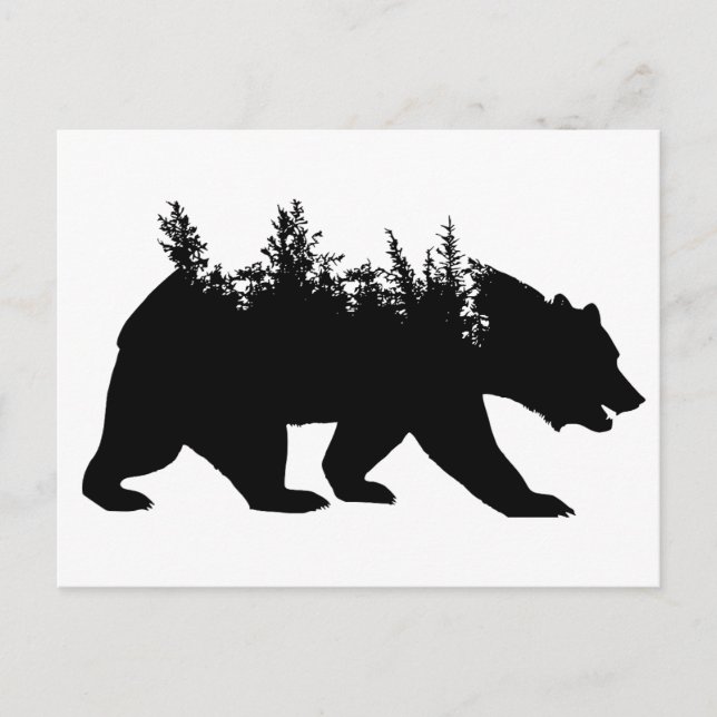 Black Forest Bear Silhouette Postcard (Front)