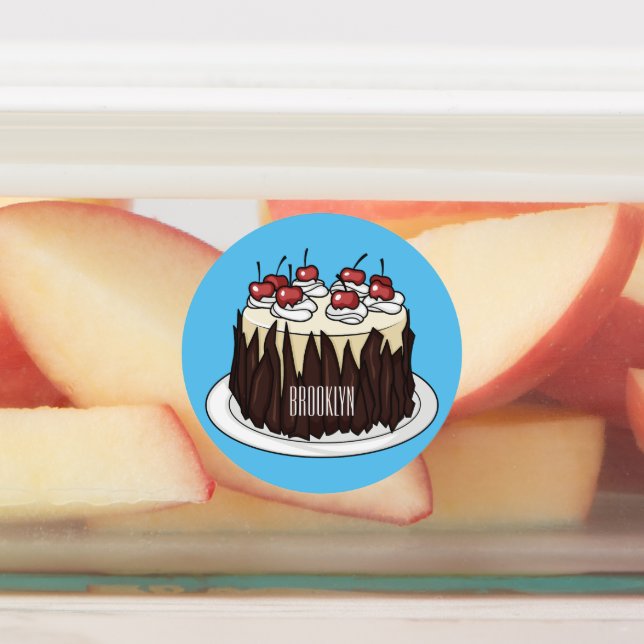 Black Forest cake cartoon illustration  (Affixed)
