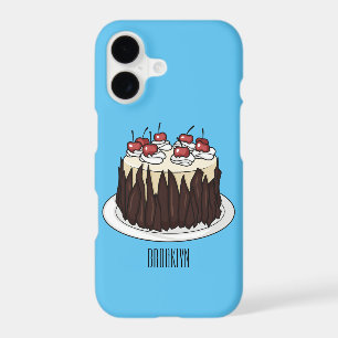 Black Forest cake cartoon illustration