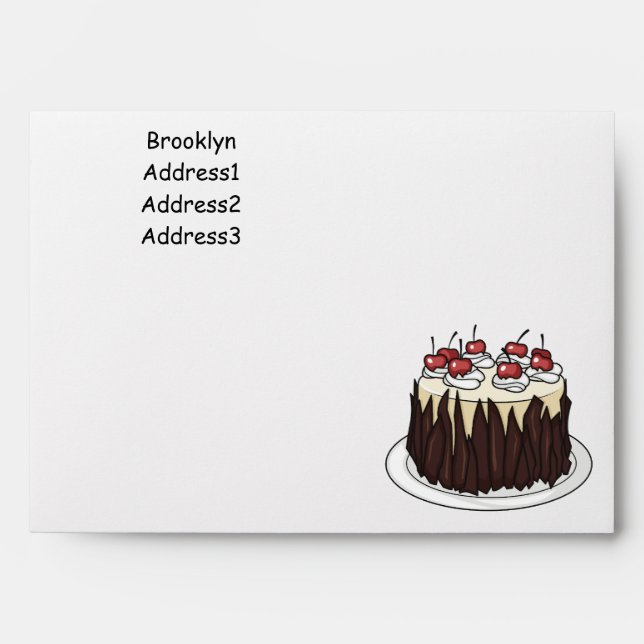 Black Forest cake cartoon illustration Envelope (Front)