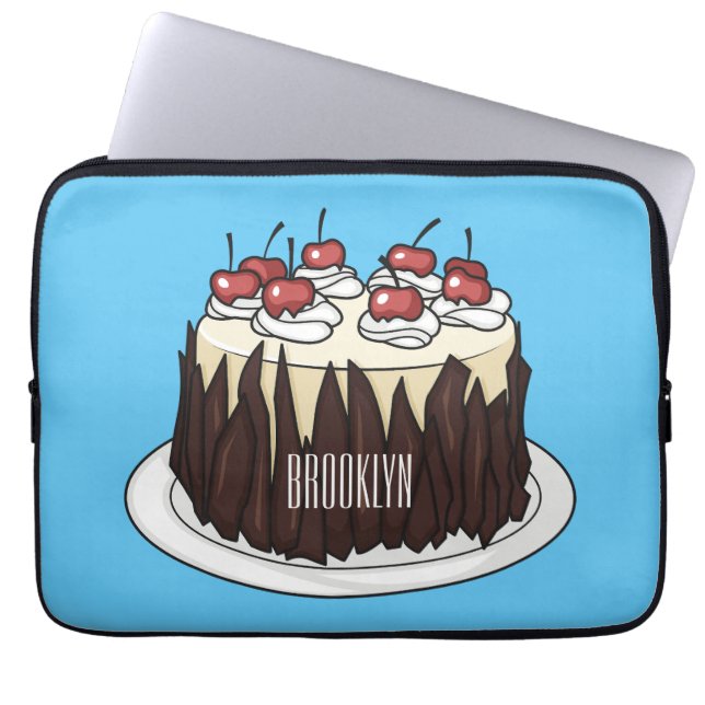 Black Forest cake cartoon illustration  Laptop Sleeve (Front)