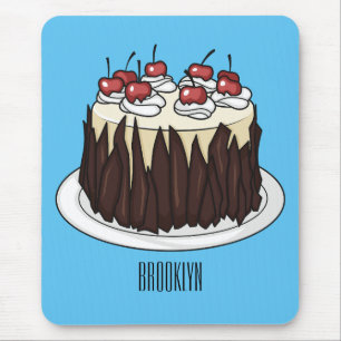 Black Forest cake cartoon illustration Mouse Pad