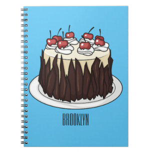 Black Forest cake cartoon illustration  Notebook