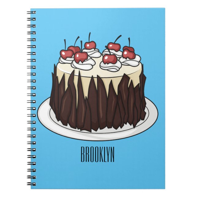 Black Forest cake cartoon illustration  Notebook (Front)