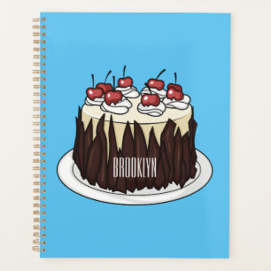 Black Forest cake cartoon illustration Planner