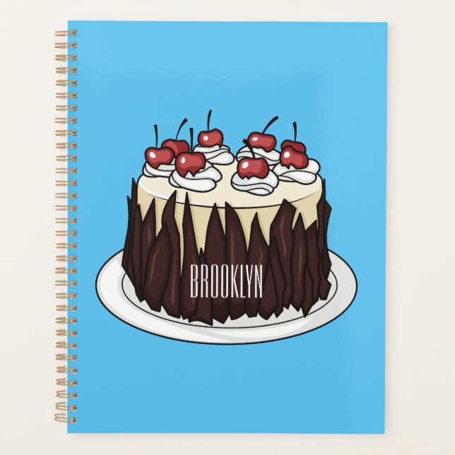 Black Forest cake cartoon illustration Planner (Front)