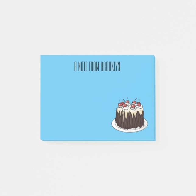 Black Forest cake cartoon illustration  Post-it Notes (Front)