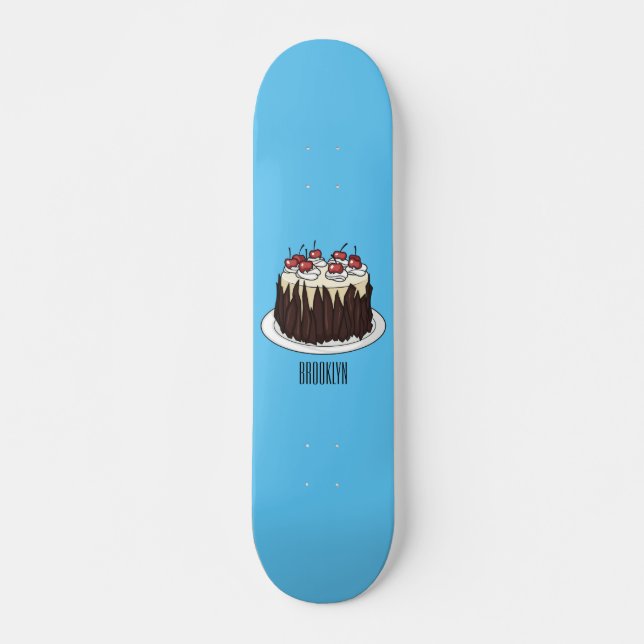 Black Forest cake cartoon illustration  Skateboard (Front)